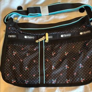 LeSportsac Black Polka Dot Crossbody Bag